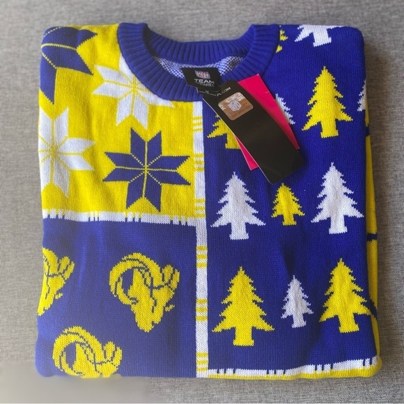 Los Angeles Rams Busy Block Snowfall Sweater, Medium - Picture 1 of 12